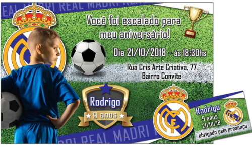 CONVITE DIGITAL C/TAG Futebol Real Madri