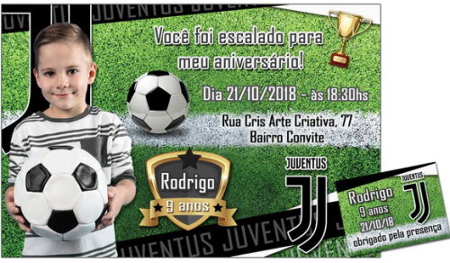 CONVITE DIGITAL C/TAG Futebol Time da Juventus