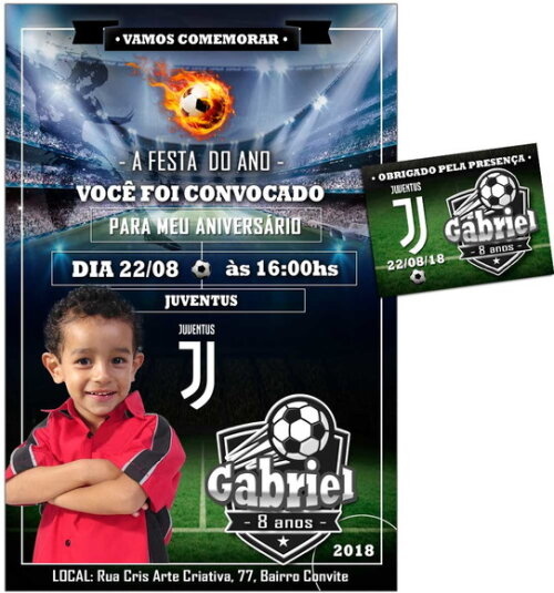 CONVITE DIGITAL C/TAG Futebol Time da Juventus 2