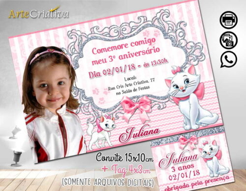 CONVITE DIGITAL C/TAG Gata Marie