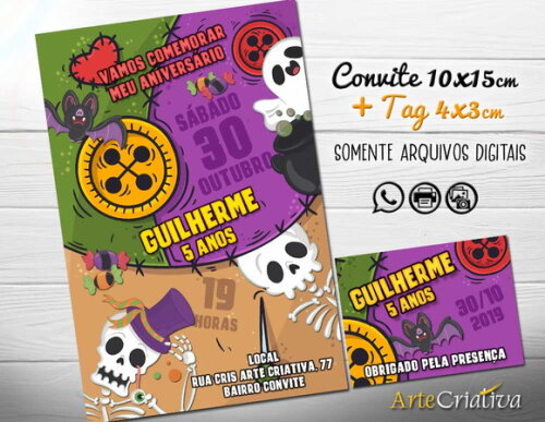 CONVITE DIGITAL C/TAG Halloween 6
