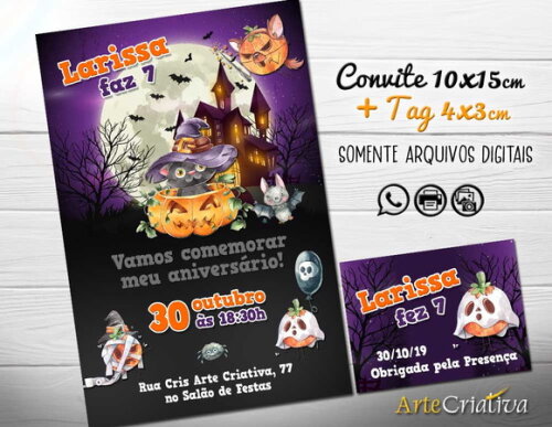 CONVITE DIGITAL C/TAG Halloween 9