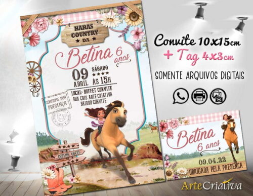 CONVITE DIGITAL C/TAG Haras Menina
