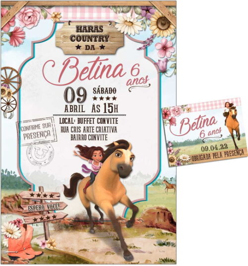 CONVITE DIGITAL C/TAG Haras Menina