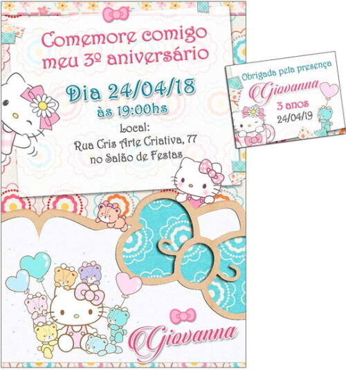 CONVITE DIGITAL C/TAG Hello Kitty 3