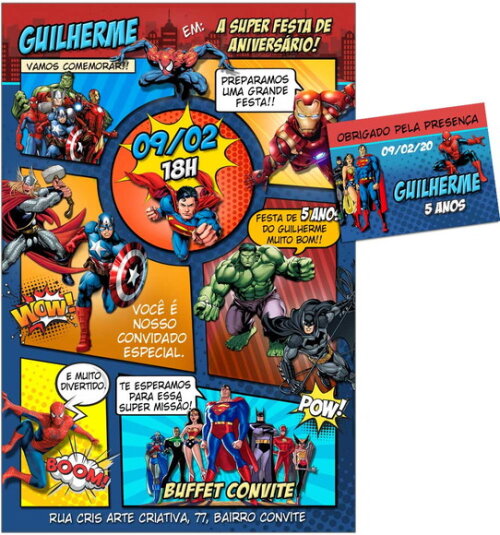 CONVITE DIGITAL C/TAG Herois Gibi
