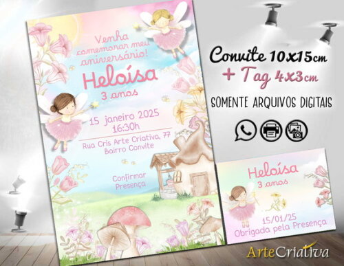 Convite Digital C/tag Jardim Das Fadas 3