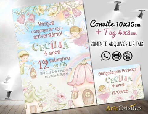 Convite Digital C/tag Jardim Das Fadas 2