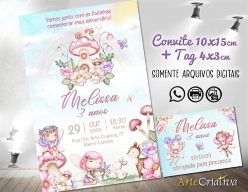 Convite Digital C/tag Jardim das Fadas Ni2