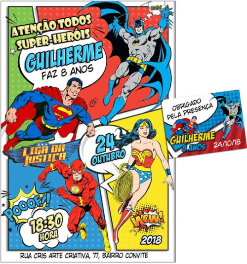 CONVITE DIGITAL C/TAG Liga da Justiça Gibi