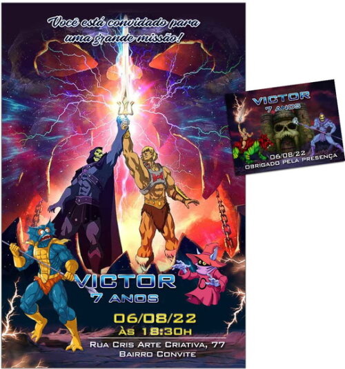 Convite Digital C/tag Master Universe He-man 2
