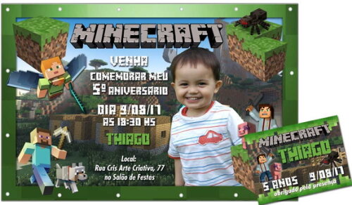 CONVITE DIGITAL C/TAG Minecraft