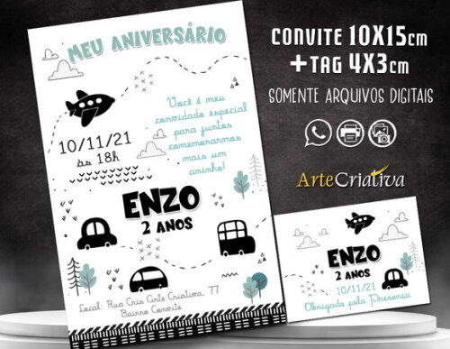 CONVITE DIGITAL C/TAG Minimalista 12