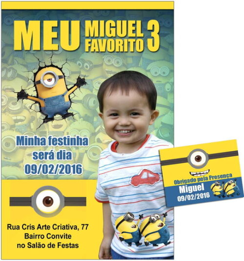 CONVITE DIGITAL C/TAG Minions