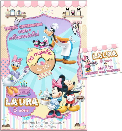 CONVITE DIGITAL C/TAG Minnie Confeiteira