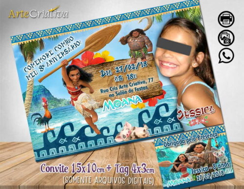 CONVITE DIGITAL C/TAG Moana