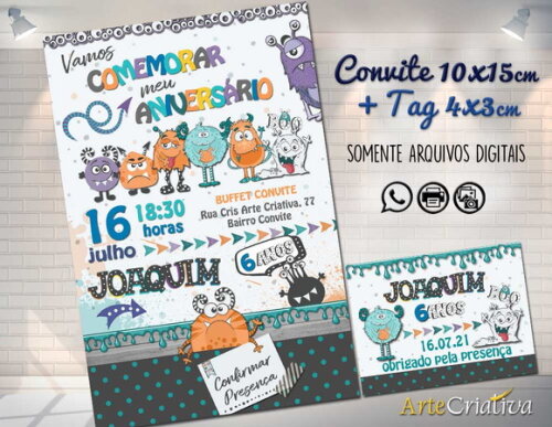 CONVITE DIGITAL C/TAG Monstrinhos Menino3