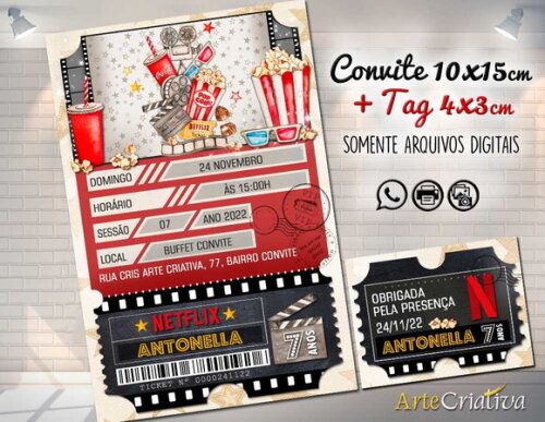 CONVITE DIGITAL C/TAG Netflix Ingresso