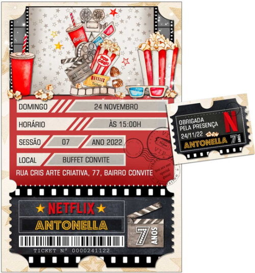 CONVITE DIGITAL C/TAG Netflix Ingresso