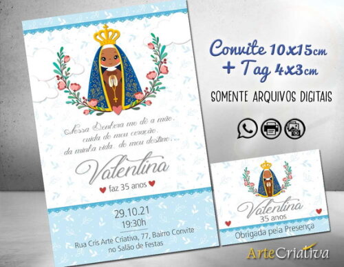 CONVITE DIGITAL C/TAG Nossa Senhora Aparecida