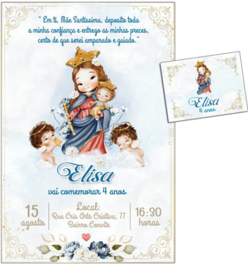Convite Digital C/tag Nossa Senhora Auxiliadora
