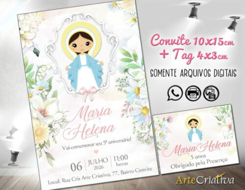Convite Digital C/tag Nossa Senhora das Graças