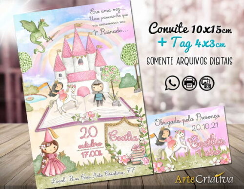 CONVITE DIGITAL C/TAG Once Upon a Time Livro