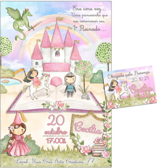 CONVITE DIGITAL C/TAG Once Upon a Time Livro