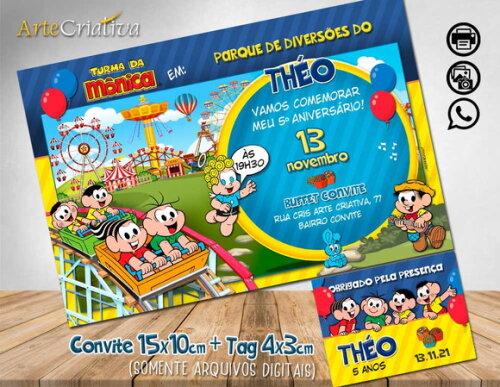 CONVITE DIGITAL C/TAG Parque Turma da Mônica