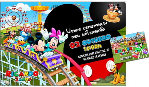 CONVITE DIGITAL C/TAG Parquinho do Mickey Mouse