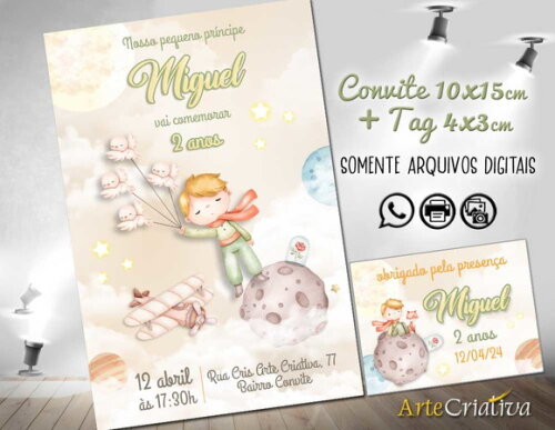 Convite Digital C/tag Pequeno Príncipe 15