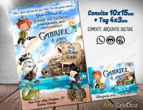 CONVITE DIGITAL C/TAG Peter Pan 1