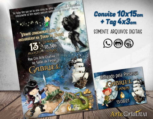 CONVITE DIGITAL C/TAG Peter Pan 3