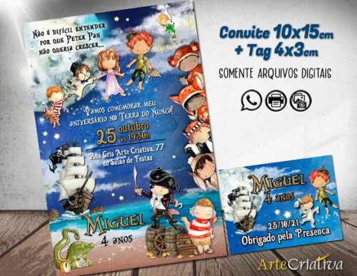 CONVITE DIGITAL C/TAG Peter Pan 6