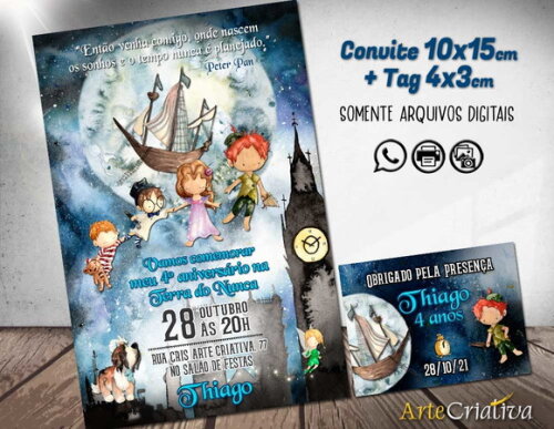 CONVITE DIGITAL C/TAG Peter Pan 4