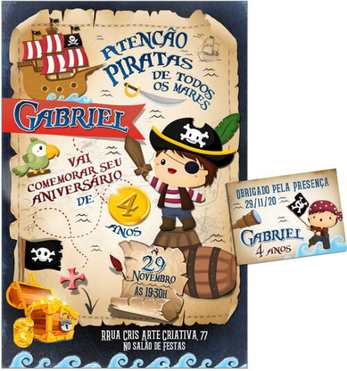 CONVITE DIGITAL C/TAG Pirata 2