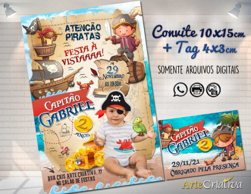 CONVITE DIGITAL C/TAG Piratinhas 3