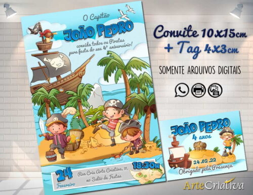CONVITE DIGITAL C/TAG Piratinhas 4