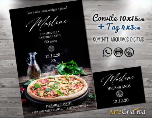 CONVITE DIGITAL C/TAG Pizza 2