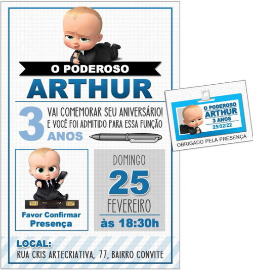 CONVITE DIGITAL C/TAG Poderoso Chefinho 2