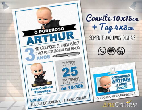 CONVITE DIGITAL C/TAG Poderoso Chefinho 2