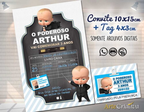 CONVITE DIGITAL C/TAG Poderoso Chefinho 1
