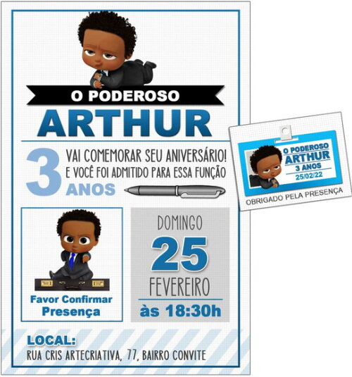 CONVITE DIGITAL C/TAG Poderoso Chefinho Moreno 1