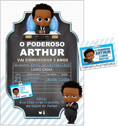 CONVITE DIGITAL C/TAG Poderoso Chefinho Moreno 2