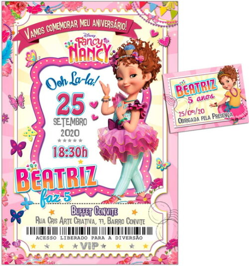 CONVITE DIGITAL C/TAG Princesa Nancy Fancy 3