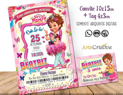 CONVITE DIGITAL C/TAG Princesa Nancy Fancy 3