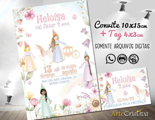 CONVITE DIGITAL C/TAG Princesas Meri Meri 7
