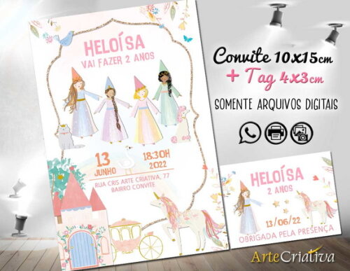 CONVITE DIGITAL C/TAG Princesas Meri Meri 6