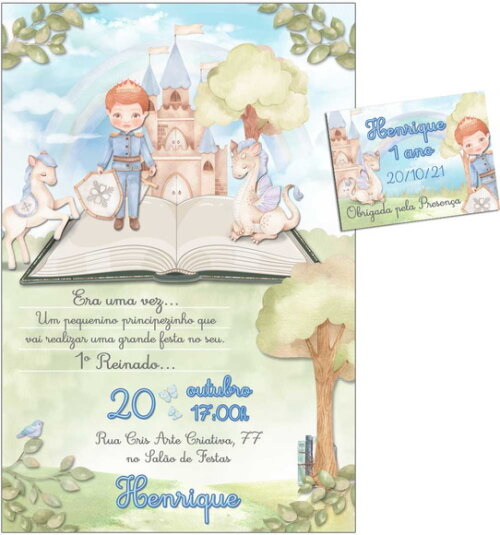 CONVITE DIGITAL C/TAG Principe Livro