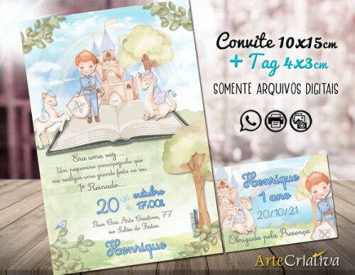CONVITE DIGITAL C/TAG Principe Livro